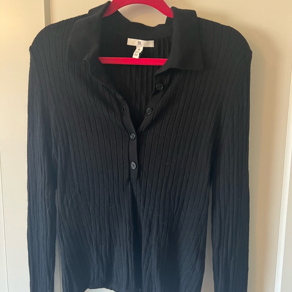Banana Republic Black Ribbed Cardigan